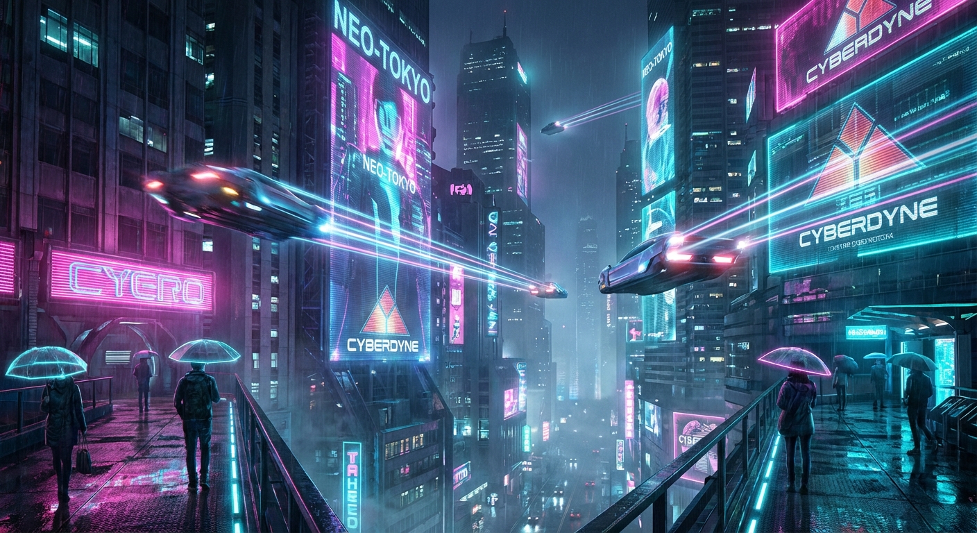 赛博朋克都市夜景